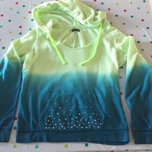 3/$25 Ombré rhinestone sparkly hoodie pullover